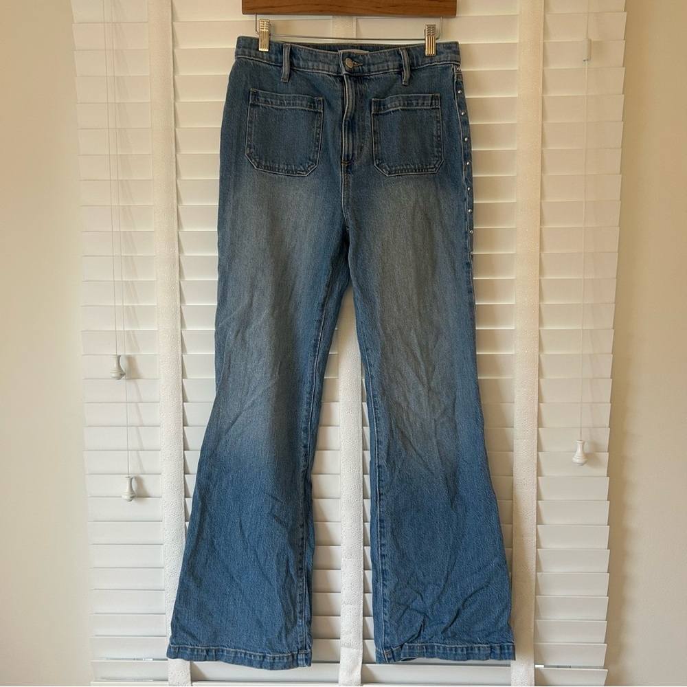 LOFT Flare Jeans Relaxed Blue Medium Wash Size 26